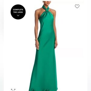 Aqua Knot Halter Gown (size 8)